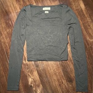 Ribbed Babaton Long sleeve contour crop top Size XS